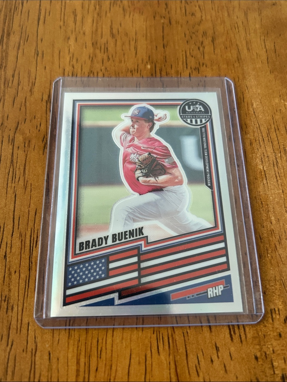 Panini Brady Buenik Baseball Card Red White Blue